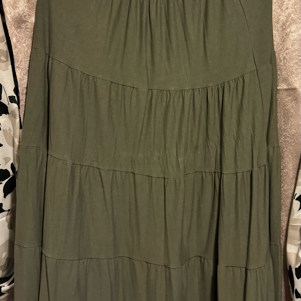 Army green skirt